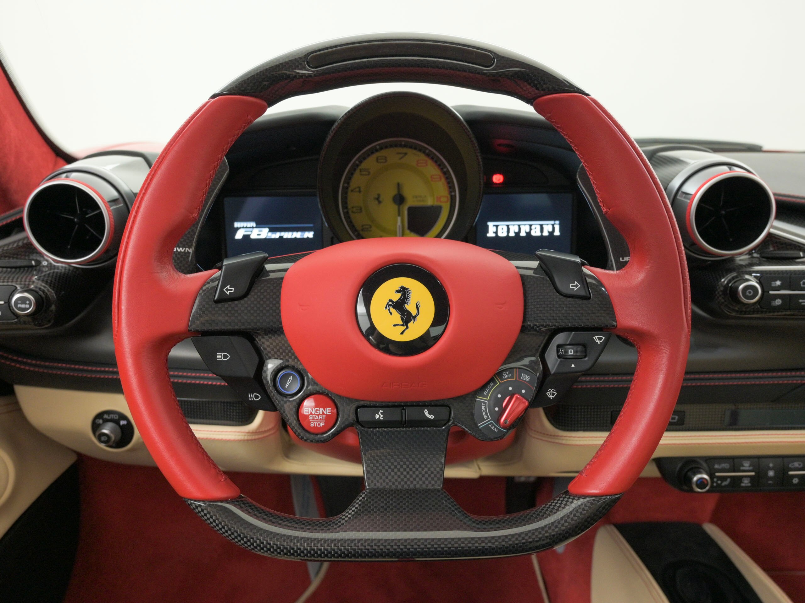 2021 Ferrari F8Spider - フェラーリ F8スパイダー F1 DCT 左H リフター LEDカーボンステア クローム仕上鍛造20AW AFSヘッドライト スペシャルデザインシート