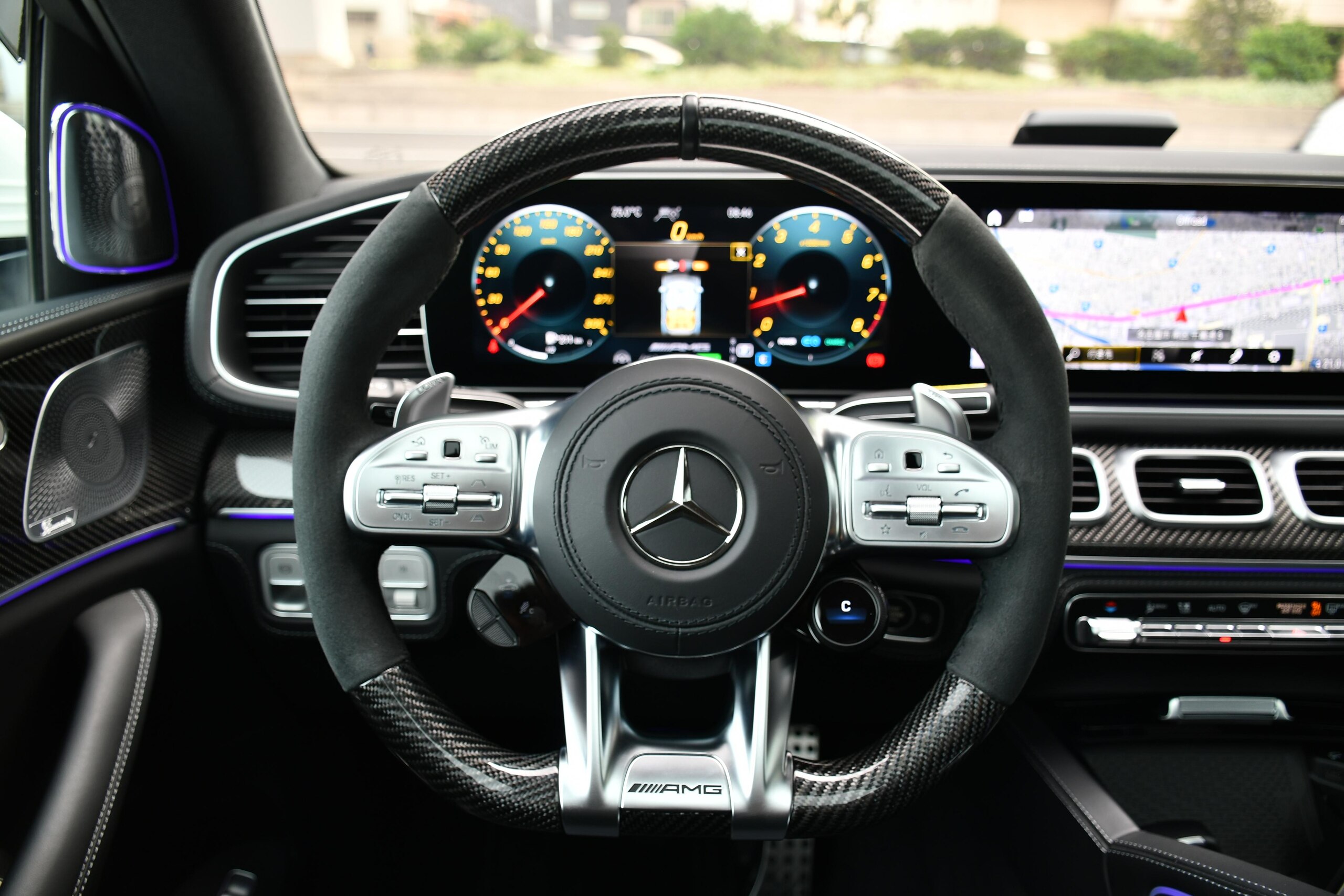 2021 Mercedes-AMG GLECoupe - メルセデスＡＭＧ GLEクーペ 63 S 4マチックプラス (ISG搭載モデル) 4WD AMGカーボンインテリア Burmesterハイエンド3Dサウンド AMG22インチAW パノラミックスライディンルーフ AMGカーボンステアリング HUD 温冷機能付きホルダー TVキャンセラー