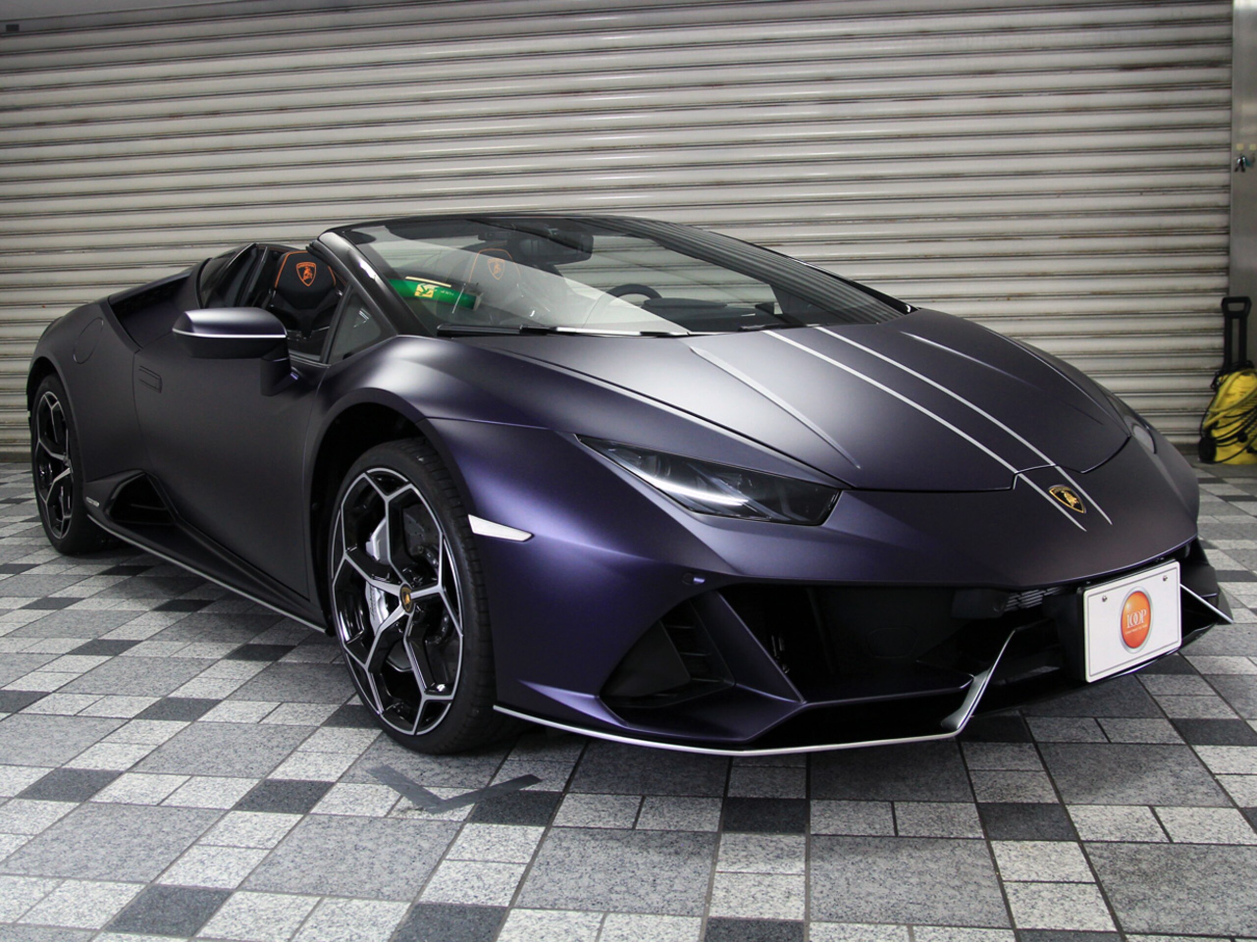 2024 Lamborghini HuracanSpider - ランボルギーニ ウラカンスパイダー EVO (LDF) 4WD スパイダー/V10/NA/4WD/左ハンドル/オープンカー/可変バルブ/カーボンセラミック/カーボンバケット/フロントリフト/Arancio Xanto/パープルラッピング/スーパーカー