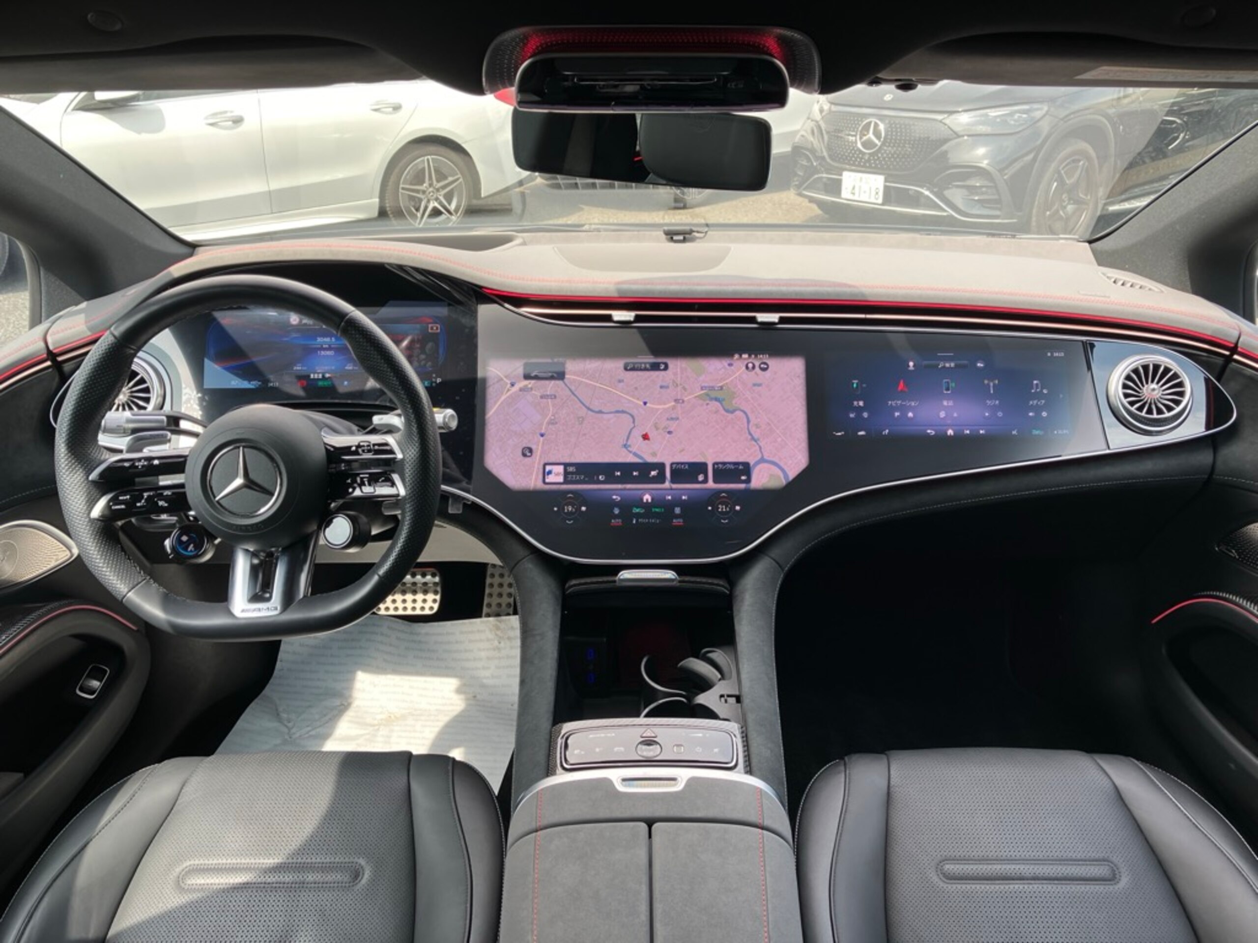 2024 Mercedes-AMG EQS - メルセデスＡＭＧ EQS 53 4マチックプラス 4WD MP202302 ワンオーナー エクステリアパッケージ AMGカーボンファイバーインテリアトリム リアベルトバック メモリー付パワーシート シートベンチレーション レーダーセーフティ ブルメスターサラウンド