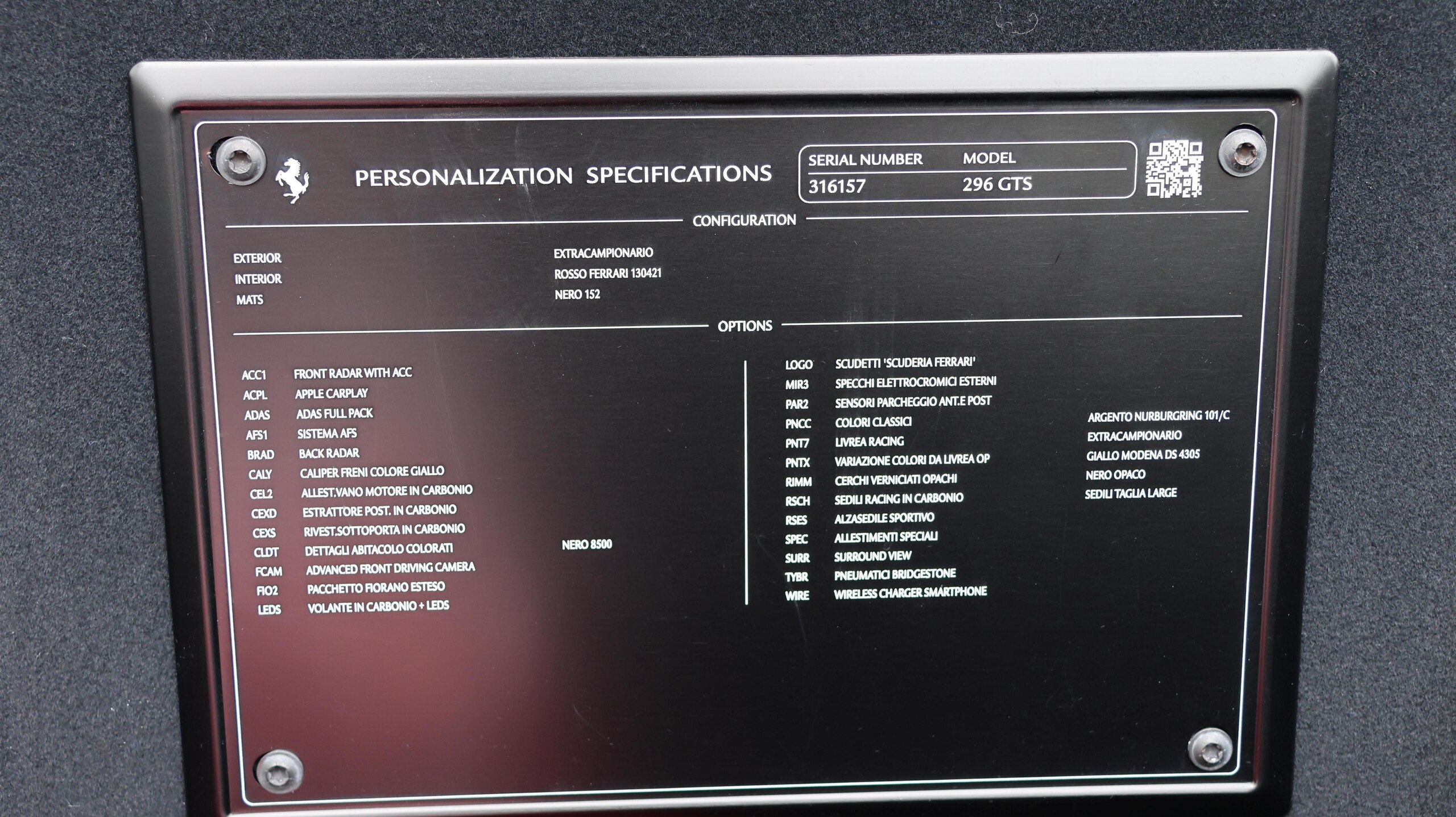 2025 Ferrari 296GTS - フェラーリ 296GTS アセット フィオラノ パッケージ F1 DCT 認定中古車 OP1308 アセットフィオラノ フィオラノストライプ ADASフルパッケージ カーボンアウターシルカバー コルサカーボンレーシングシート カーボンステアリング マットペイントホイール バックレーダー