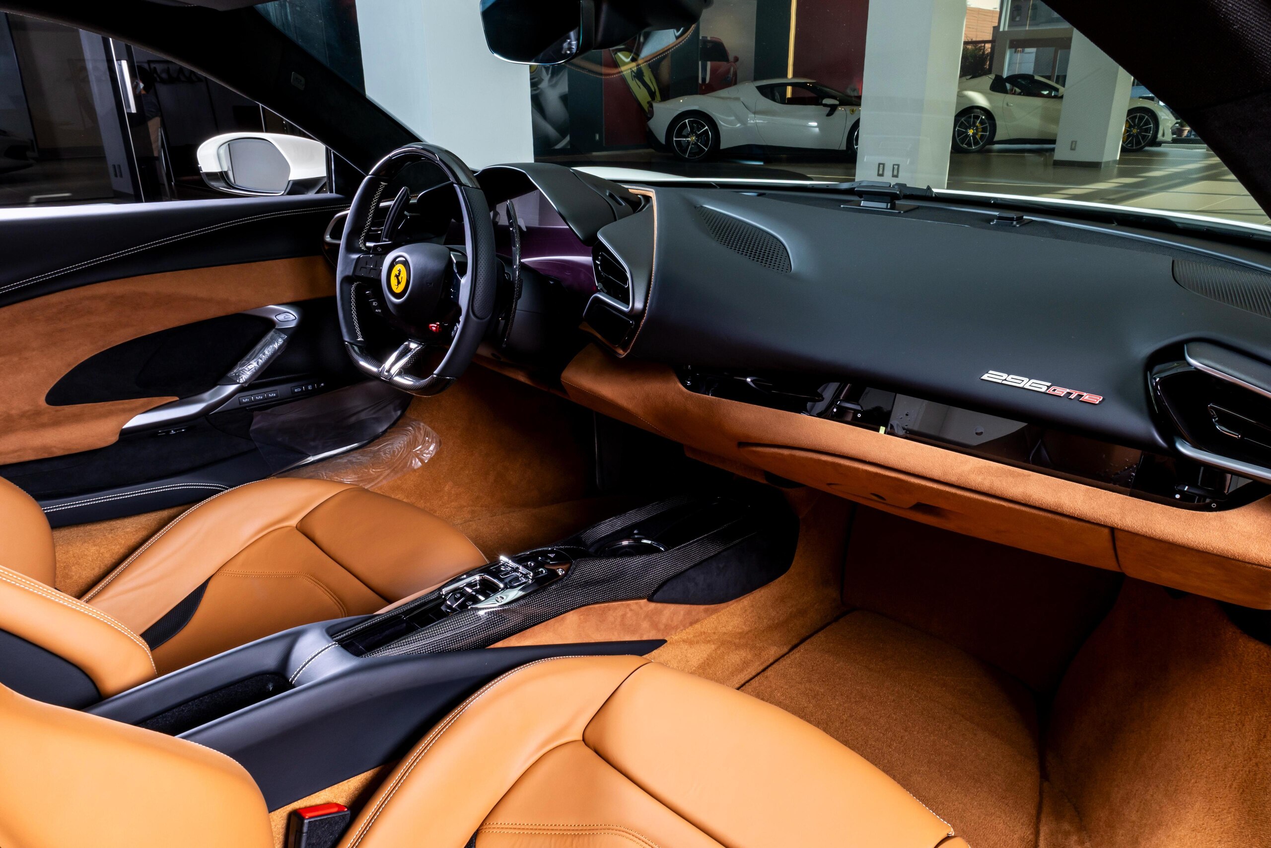 2025 Ferrari 296GTB - フェラーリ 296GTB F1 DCT 新車保証継承 Bianco Avus OP783 カーボンファイバーリアデュフューザー・アンダーカバー・アッパートンネル・サスペンションリフター・LEDカーーボンステアリングホイール・ツートンボディペイントNERODS