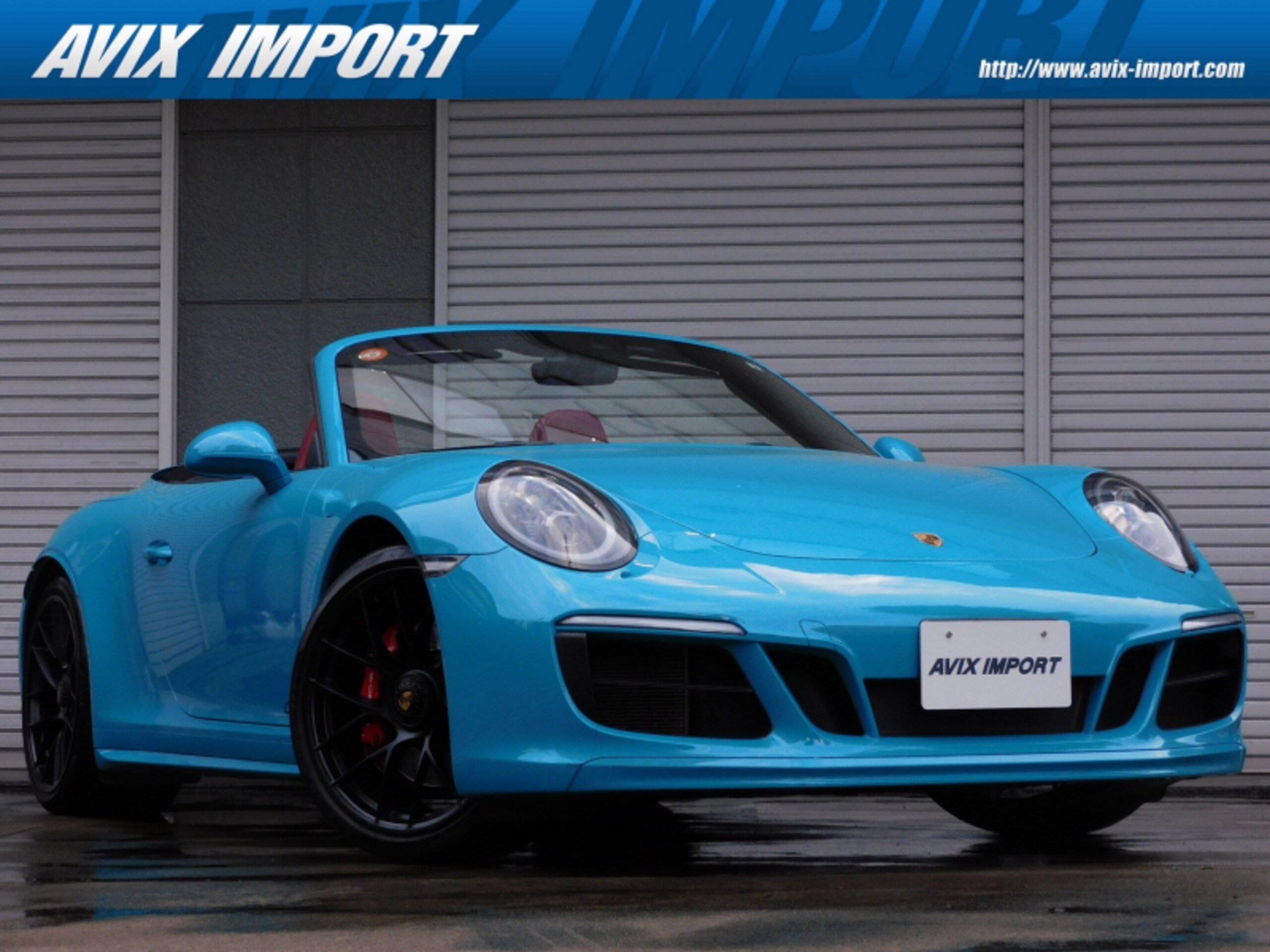 2017 Porsche 911 Cabriolet - ポルシェ 911カブリオレ カレラ4 GTS PDK 後期型 水平対向6気筒ツインタ-ボ 7速PDK 左H正規D スポ-ツクロノ 黒幌 赤革 Sヒ-タ- PCMナビ 地デジ LCA LEDヘッドライト(PDLS+付) 電動格納ミラ- 赤メ-タ- PASM&PTV+ スポエグ 赤キャリパ- 純正20AW 禁煙 1オ-ナ-