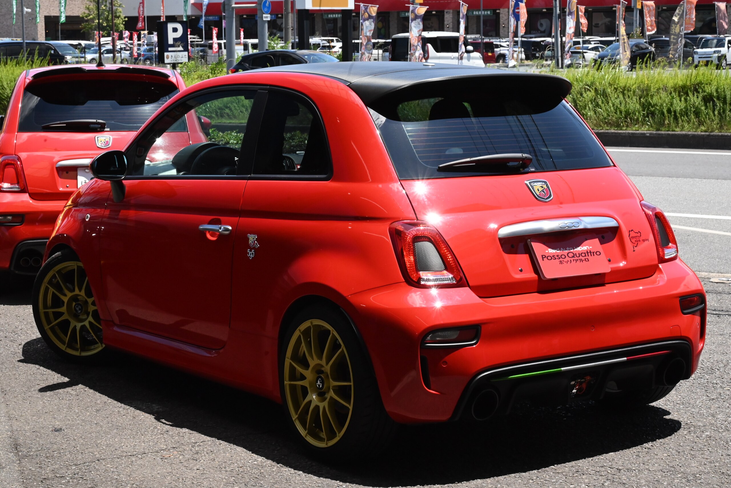2021 Abarth 595 - アバルト 595 1.4 コンプリート 5MT 左H KW車高調 OZレーシング17AW 社外マフラー タイミングベルト交換 前後ドラレコ ETC Bluetooth カーボンルーフ 車検令和10年1月27日 HIDヘッドライト フォグランプ 禁煙 ユーザー買取